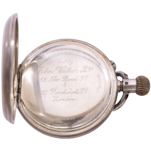 265 - An LNWR chronometer/stopwatch, the enamel face marked with the company initials, by John Walker and ... 