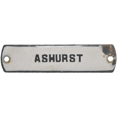 276 - An LB&SCR signal instrument plate, ASHURST, a box north of Eridge on the Oxted to Uckfield route. En... 