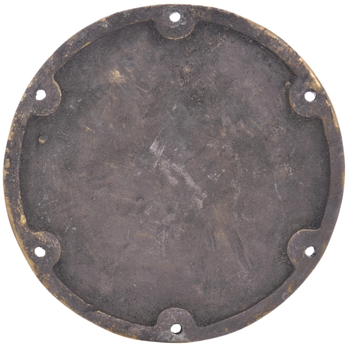 281 - A Rhodesian Railway smokebox roundel, featuring the RR monogram. Cast brass, 10¾