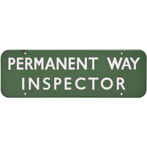 284 - A BR(S) doorplate, PERMANENT WAY INSPECTOR, (f/f), enamel, excellent colour and shine, 18