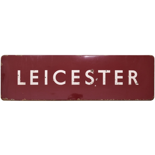 287 - A BR(M) station sign, LEICESTER, (f/f), from Leicester London Road station, enamel, 40