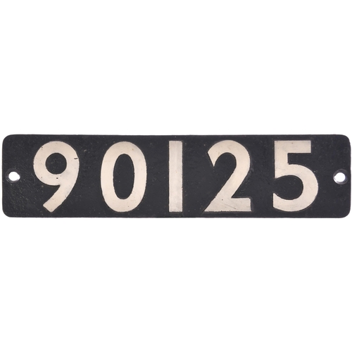 301 - A smokebox numberplate, 90125, from a War Department Austerity 2-8-0 built by the North British Loco... 