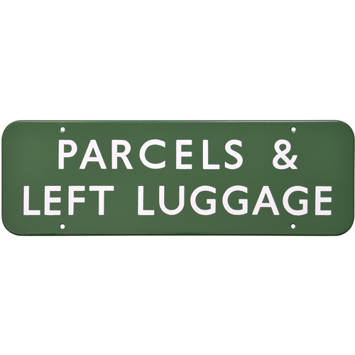 302 - A BR(S) doorplate, PARCELS & LEFT LUGGAGE, (f/f), enamel, 18