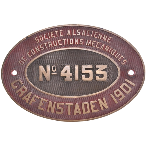 310 - A tenderplate, GRAFENSTADEN, 4153, 1901, from a tender built by the Alsatian Engineering Co in Alsac... 