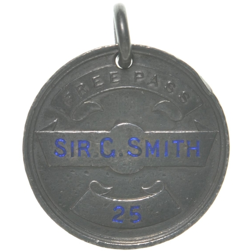 314 - A directors pass, HULL, BARNSLEY AND WEST RIDING RAILWAY AND DOCK COMPANY, FREE TICKET, SIR G SMITH,... 