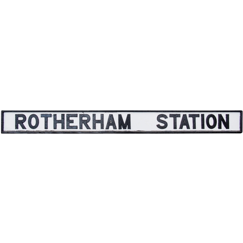 335 - A signal box nameboard, ROTHERHAM STATION, Cast letters on wood, 102