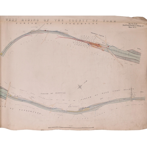 343 - A bound volume of Manchester, Sheffield and Lincolnshire Railway 2 chain route plans for lines in So... 