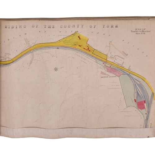 343 - A bound volume of Manchester, Sheffield and Lincolnshire Railway 2 chain route plans for lines in So... 