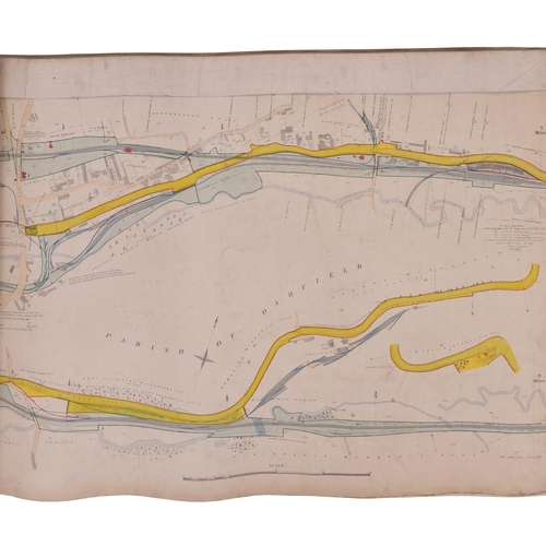 343 - A bound volume of Manchester, Sheffield and Lincolnshire Railway 2 chain route plans for lines in So... 