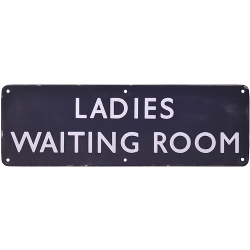 347 - A BR(E) doorplate, LADIES WAITING ROOM, (flangeless), enamel, 18