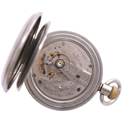 358 - A South Eastern and Chatham Railway pocket watch by American Waltham watch Co, the back engraved SE&... 