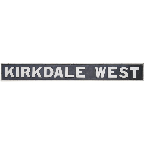 364 - A signal box nameboard, KIRKDALE WEST, a box north of Liverpool on the route to Walton and Kirby. Ca... 