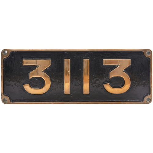 365 - A locomotive nameplate, BAMBA, with matching smokebox numberplate and further plate, 3113, from an E... 