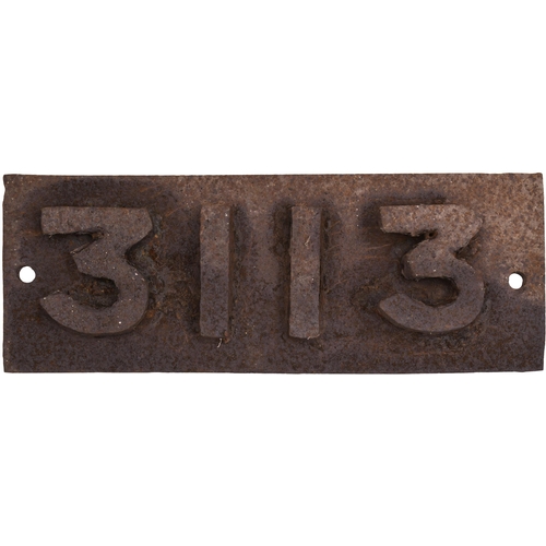 365 - A locomotive nameplate, BAMBA, with matching smokebox numberplate and further plate, 3113, from an E... 