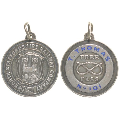 370 - A North Staffordshire Railway directors pass, T. THOMAS, No 101, featuring the company coat of arms ... 