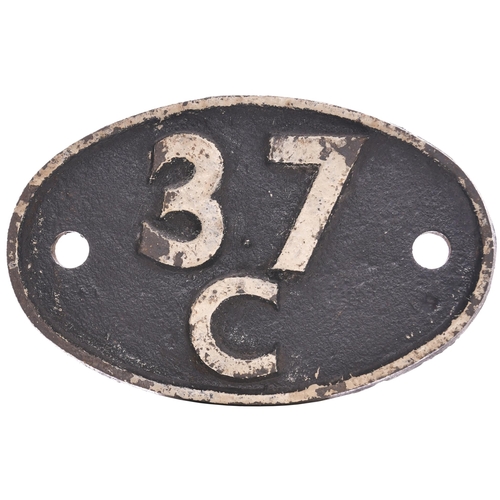 371 - A shedplate, 37C, Bradford Hammerton Street (1948-July 1956 when it became 56G), in ex loco conditio... 