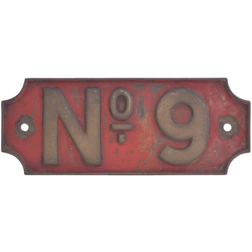 375 - A worksplate, PECKETT 1574, 1920, together with its matching numberplate, No 9, from a standard gaug... 