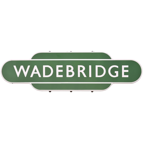 383 - A BR(S) totem sign, WADEBRIDGE, (f/f), from the North Cornwall line from Okehampton to Padstow which... 