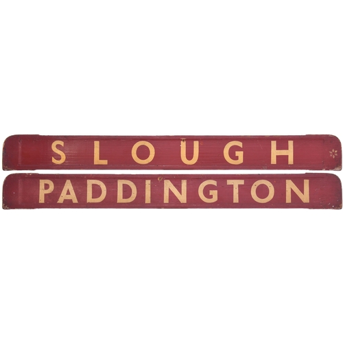 392 - A small carriage board, PADDINGTON-SLOUGH, painted wood, length 32