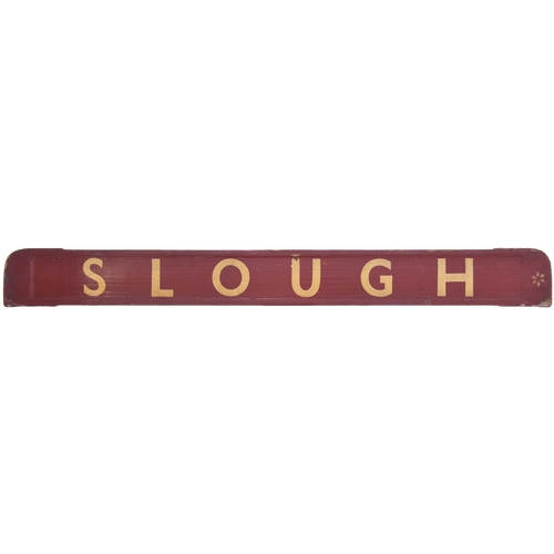 392 - A small carriage board, PADDINGTON-SLOUGH, painted wood, length 32