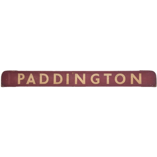 392 - A small carriage board, PADDINGTON-SLOUGH, painted wood, length 32