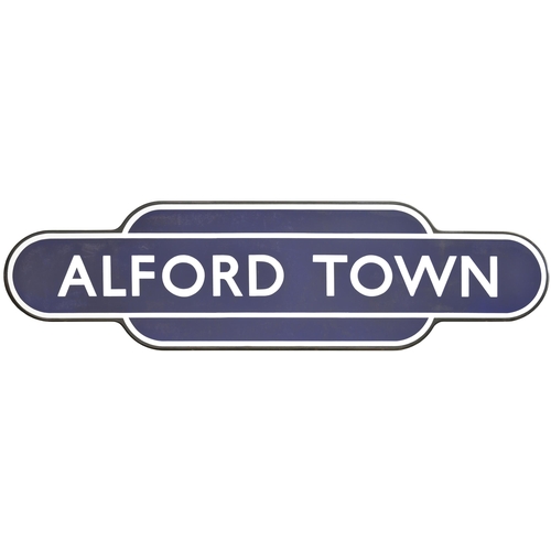 399 - A BR(E) totem sign, ALFORD TOWN, (f/f), from the Boston to Louth route. The station closed in 1970. ... 