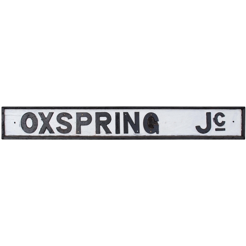 410 - A signal box nameboard, OXSPRING JC, from the Great Central Sheffield to Manchester main line, the W... 