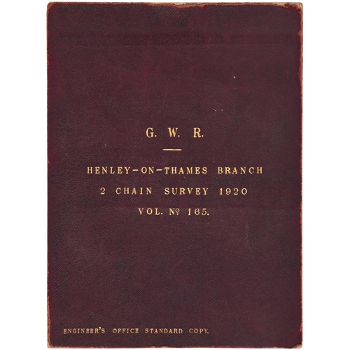 413 - A set of plans, GWR, HENLEY ON THAMES BRANCH 2 CHAIN SURVEY, 1920, includes Twyford station, Twyford... 