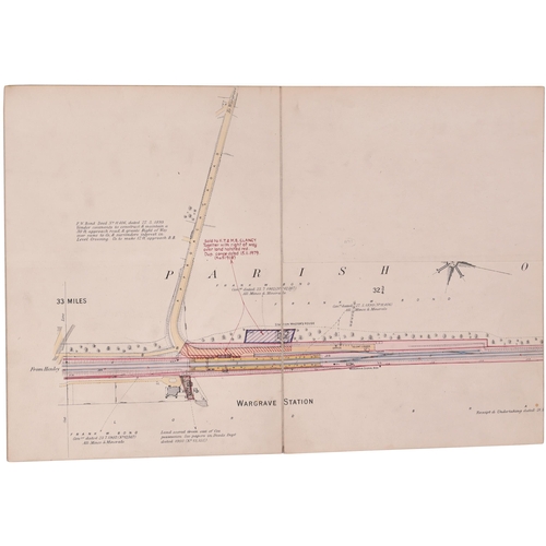 413 - A set of plans, GWR, HENLEY ON THAMES BRANCH 2 CHAIN SURVEY, 1920, includes Twyford station, Twyford... 