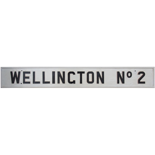 418 - A signal box nameboard, WELLINGTON No2, a box on the LNWR route to Stafford, which closed in 1966 as... 