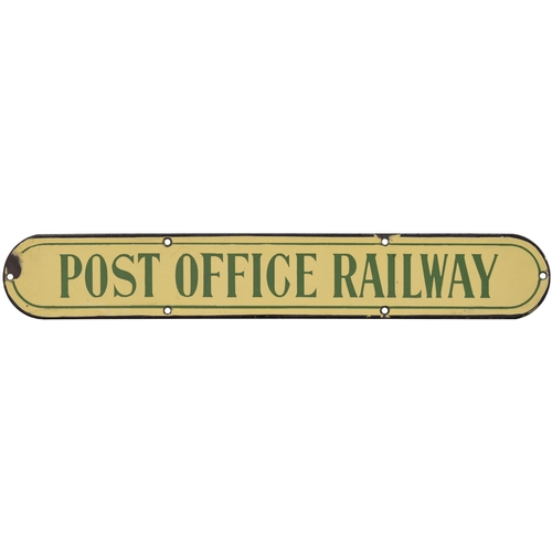 421 - A doorplate, POST OFFICE RAILWAY, enamel, 18