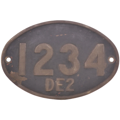 422 - A Rhodesia Railways numberplate, 1234, DE2, from a 3ft 6ins gauge diesel electric built by English E... 