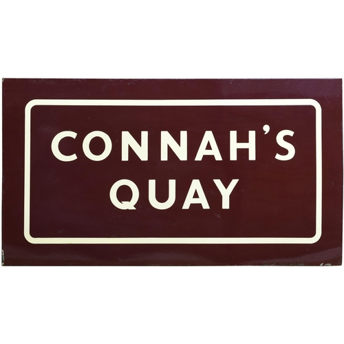 429 - An LMS station sign, CONNAHS QUAY, from the Chester to Holyhead route. Enamel, 48