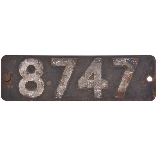 432 - A smokebox numberplate, 8747, from a GWR 5700 Class 0-6-0PT built by Bagnall, Works No 2444, in July... 