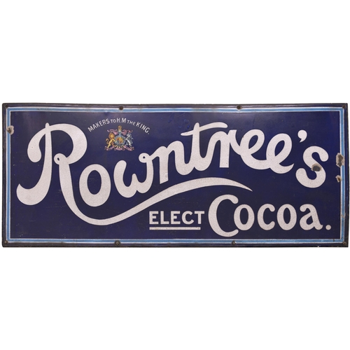 443 - An advertising sign, ROWNTREES ELECT COCOA, enamel, 36