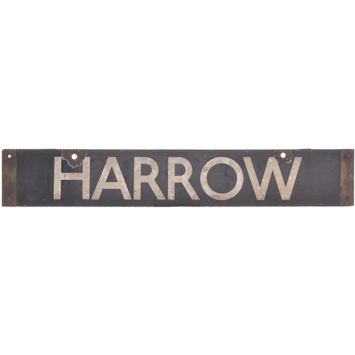 450 - An LT cab destination plate, WEMBLEY PARK-HARROW, used on the Metropolitan route into Baker Street, ... 