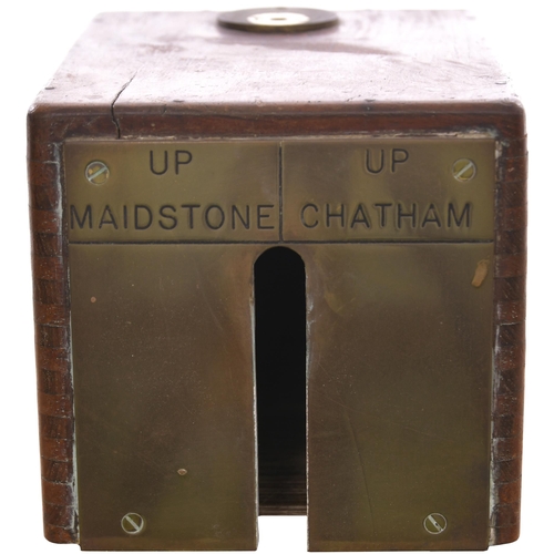 54 - A Southern Railway route switch indicating UP MAIDSTONE / UP CHATHAM on a large brass plate, the mec... 