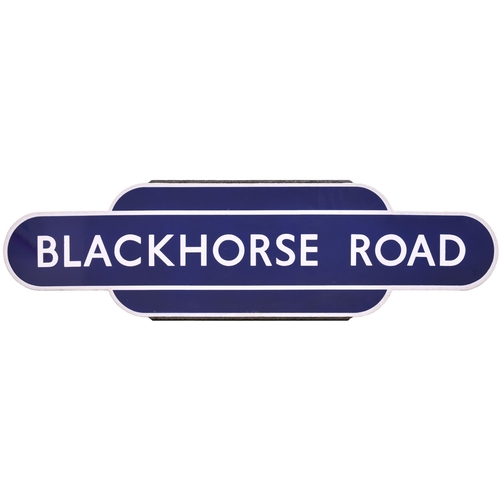 87 - A BR(E) totem sign, BLACKHORSE ROAD, (h/f), from the Tottenham and Forest Gate route. Excellent colo... 