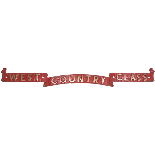 1002 - Reproduction West Country Class scroll, cast brass, length 31¼