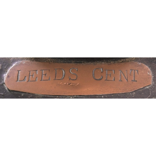 1003 - GNR signal lamp case, LEEDS CENTRAL, copper plate on collar, GNR brass plate on the front. (Dispatch... 