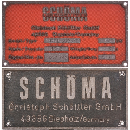 1006 - LT builders plates from  construction/p way loco, SCHOMA LOKOMOTIVEN, 5416, 1995, 10½