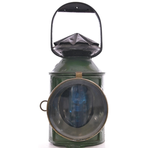 1007 - SR pattern LSWR handlamp, plated 397 and E, four aspect with dark blue/violet glass, the green crack... 