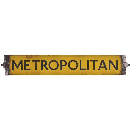 1008 - Underground cab destination plates, METROPOLITAN-DISTRICT, enamel, length 25