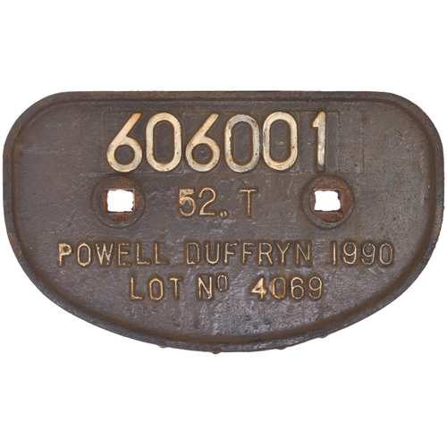 1020 - D wagonplates, LNER 60T DONCASTER 1916, P D 52T Lot No 4069, LMS 20T 1936 (year offset), S 13T 1948.... 