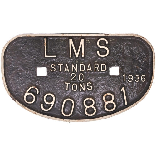 1020 - D wagonplates, LNER 60T DONCASTER 1916, P D 52T Lot No 4069, LMS 20T 1936 (year offset), S 13T 1948.... 