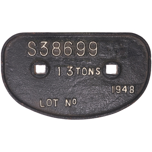 1020 - D wagonplates, LNER 60T DONCASTER 1916, P D 52T Lot No 4069, LMS 20T 1936 (year offset), S 13T 1948.... 