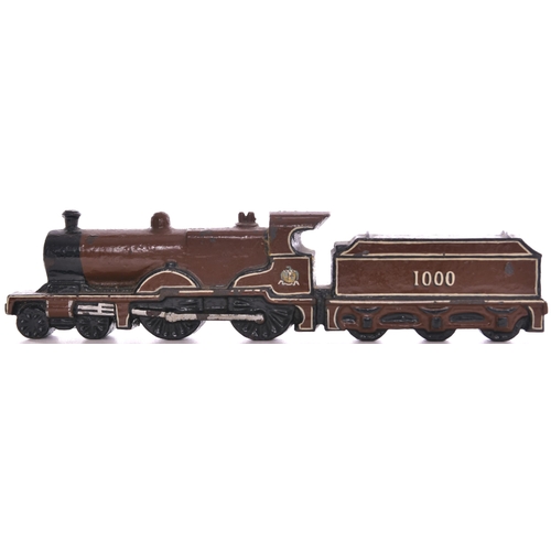 1024 - Midland Railway locomotive paperweight, Loco 1000, cast iron, length 8