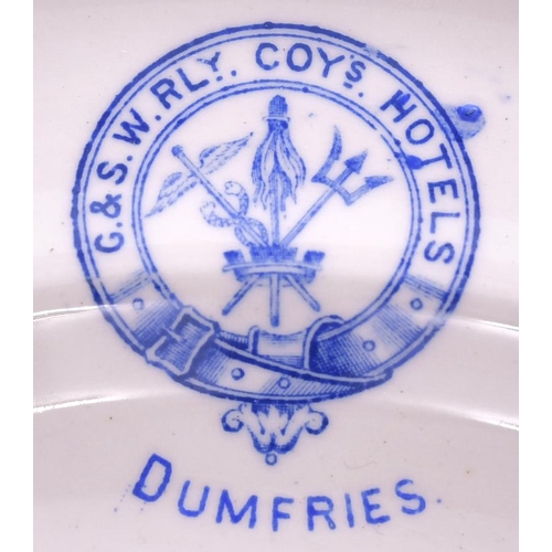 1027 - China, Glasgow and South Western Railway Hotels Dumfries 8¾