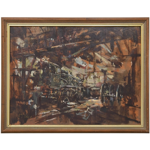 1032 - Original impressionist paintings, Cornish Riviera leaving Paddington and Swindon Works, by John Palm... 