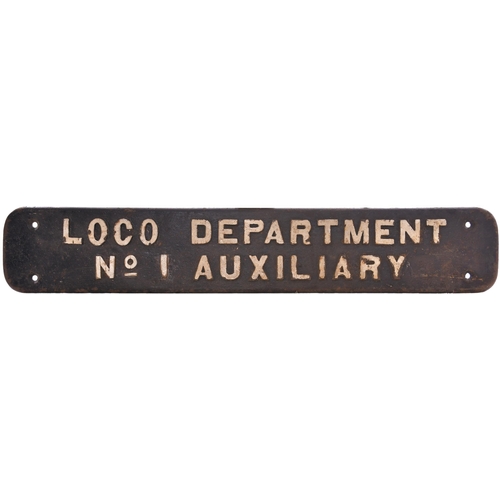 1034 - Loco Department No 1 Auxiliary cast iron plate, believed to be of M&GN Joint Railway origin, 34½